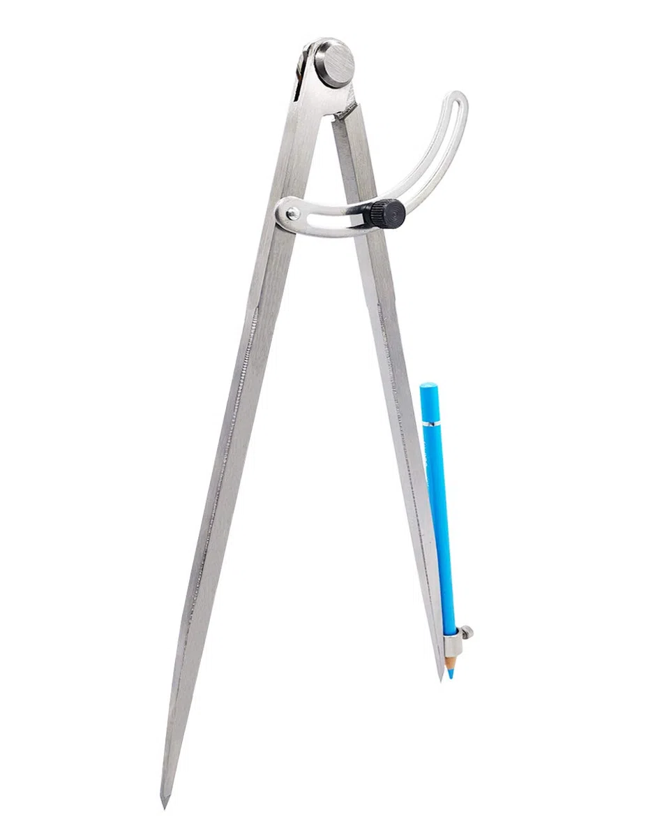 Compás profesional para carpintería de 10 pulgadas con portalápices, divisor con cerradura para carpintero, compás para trabajar el cuero, dibujo geométrico