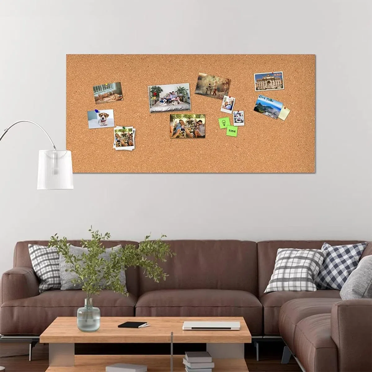 Okydoky Tablero de alfileres de madera maciza, 40 x 120 cm, 3 mm, corcho, rectangular, autoadhesivo, para colgar fotos, barras de anuncios de corcho para oficina, escuela y hogar