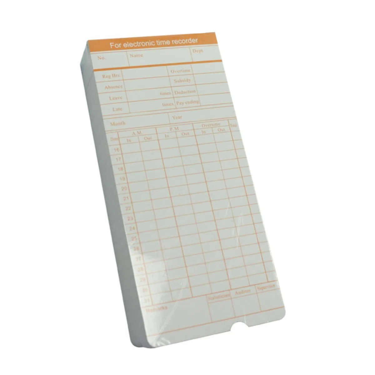 Uonlytech 100Hojas Tarjetas de Asistencia para de Horario de Empleados Tarjetas de Control para Oficina y Fábrica Color Aleatorio