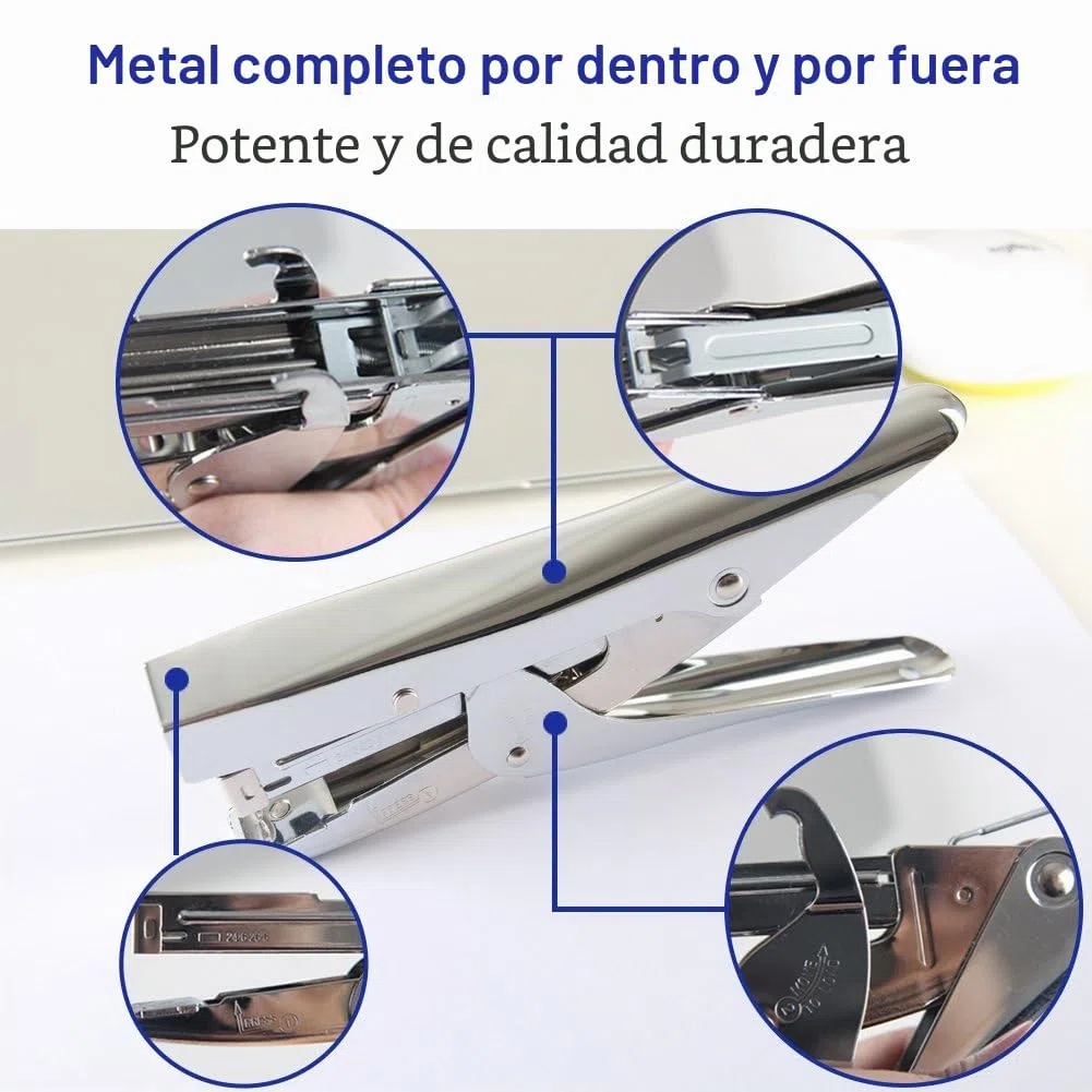 Grapadora, con 1000 grapas y juego de extractor, capacidad de 20 hojas, tamaño de oficina de escritorio completo