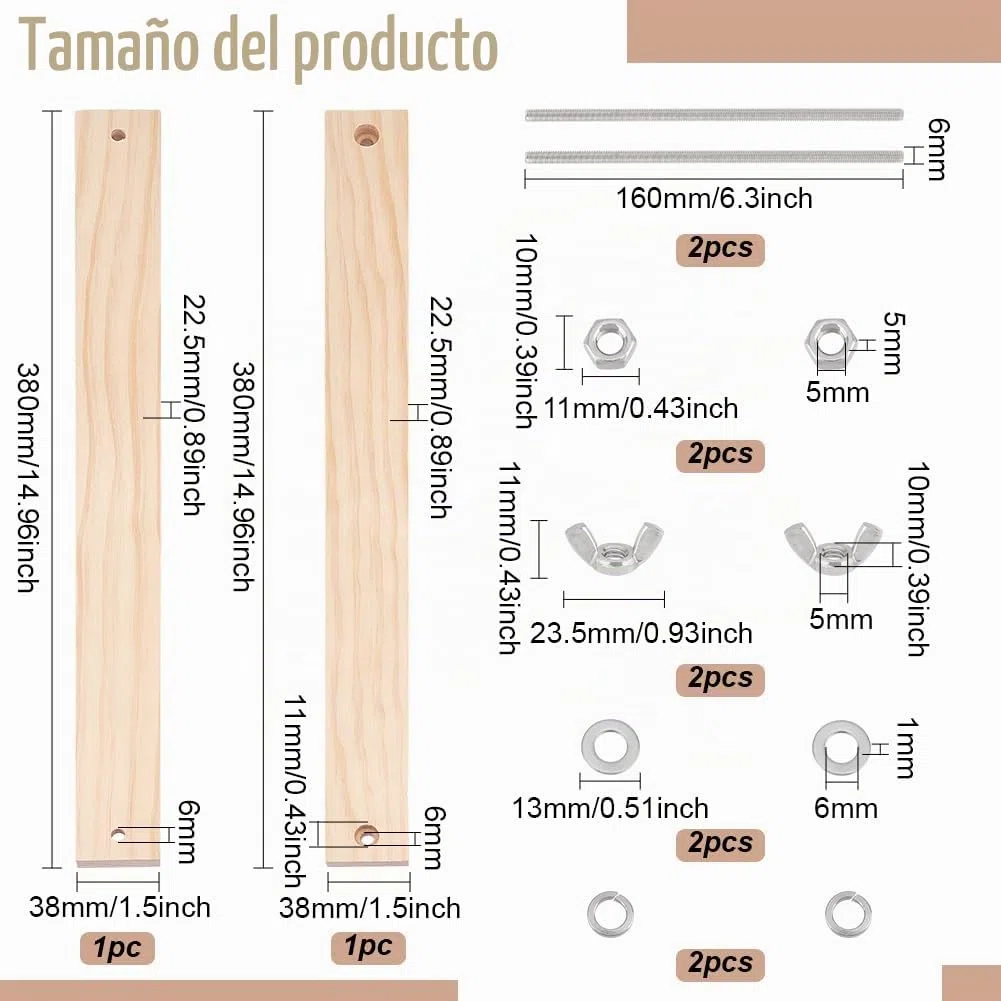 BENECREAT Prensa de Encuadernación de Madera Encuadernador de Prensa Grande Máquina de Prensa de Papel Plano de 380x38 mm/15x1.5 pulgadas Prensa de Acolchado de Factor de Forma de Madera