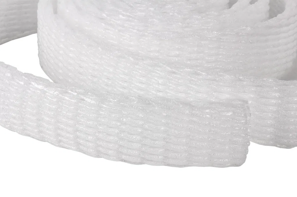 Cofan Rollo de malla tubular de espuma elástica | Protege y asegura objetos frágiles | Se amolda y adapta