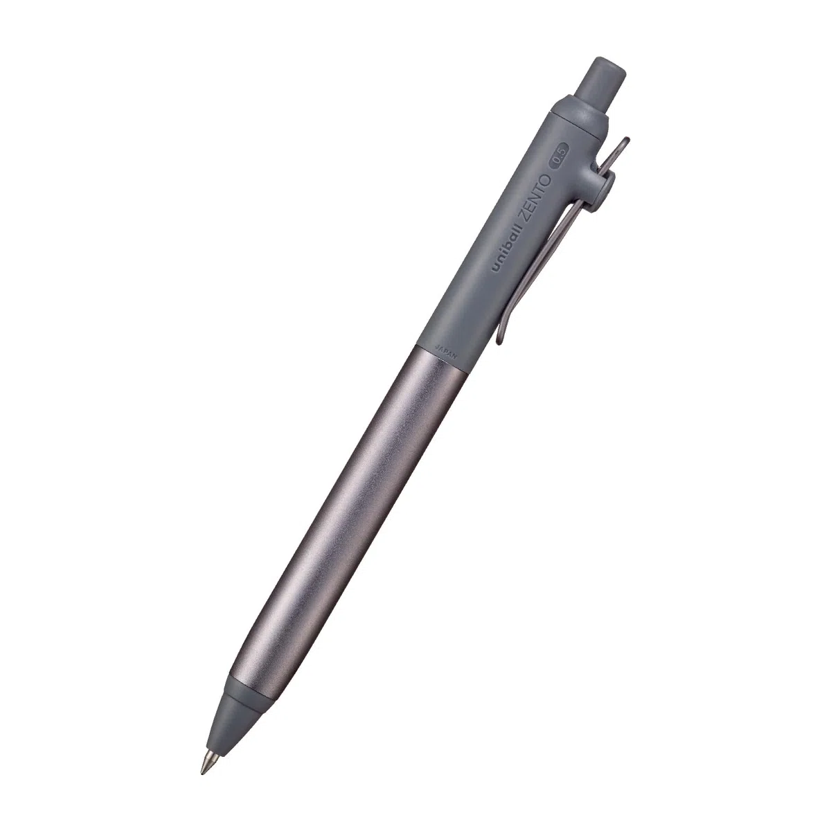 三菱鉛筆 Uniball ZENTO Flow Model - Bolígrafo de punta rodante, aluminio anodizado, fino 0.5 mm, tinta negra a base de agua, ultra suave, hematita, UBNZF05