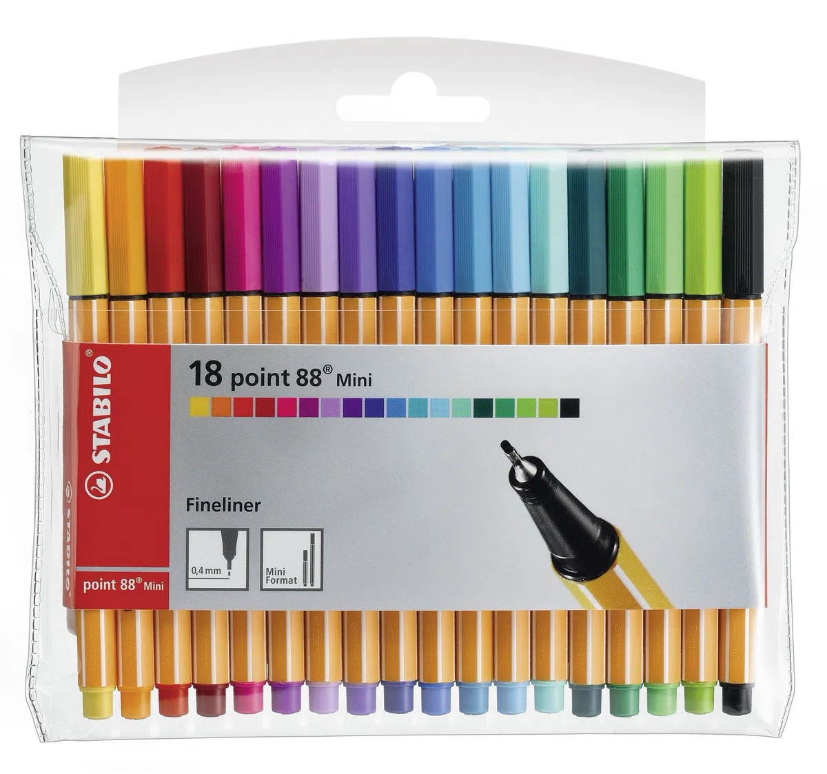 STABILO - Rotulador punta fina - point 88 Mini - Estuche de 18 - 18 colores diferentes