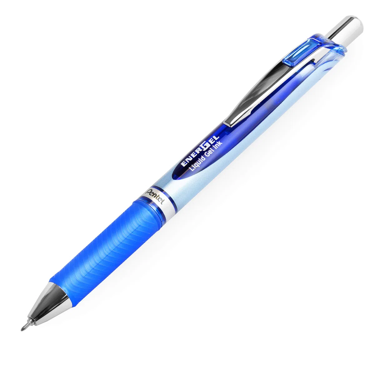 Bolígrafo retráctil de gel de tinta Energel BLN75 de Pentel, 0,5 mm, 54 % reciclado (paquete azul de 6)