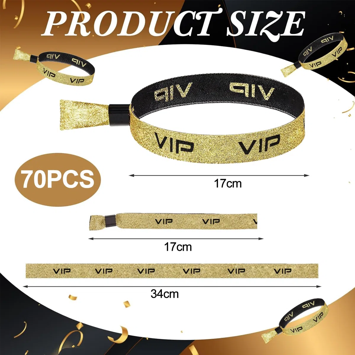 70 Piezas VIP Pulseras Tela,Pulseras de Tela VIP, Pulseras VIP,Pulseras de identificación VIP,Pulseras para Eventos,Pulseras de identificación y control para eventos VIP para Eventos Club Fiesta