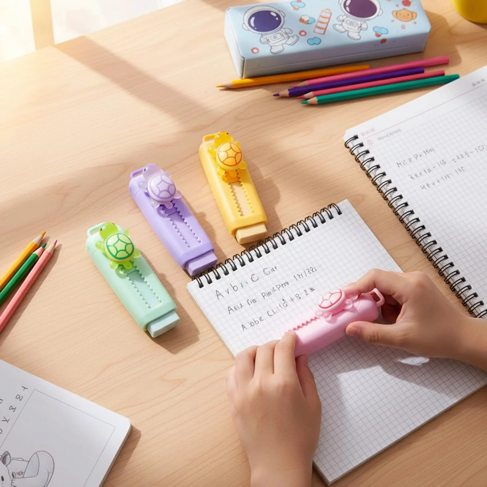 Gomas de borrar retráctiles 4B 10 unidades divertidas animales para niños fiestas
