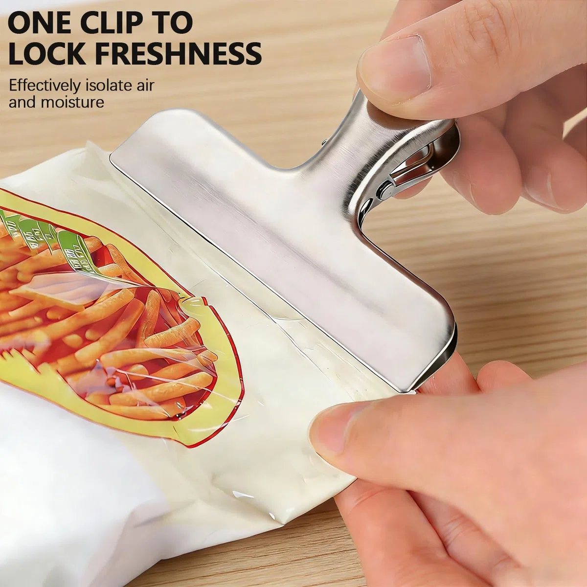 2 Piezas Clip De Sellado Metal Tres Tamaños Diferentes Se Utiliza Para Sellar Y Conservar Alimentos, Etiquetas, Bolsas, Fotografías, Etc.