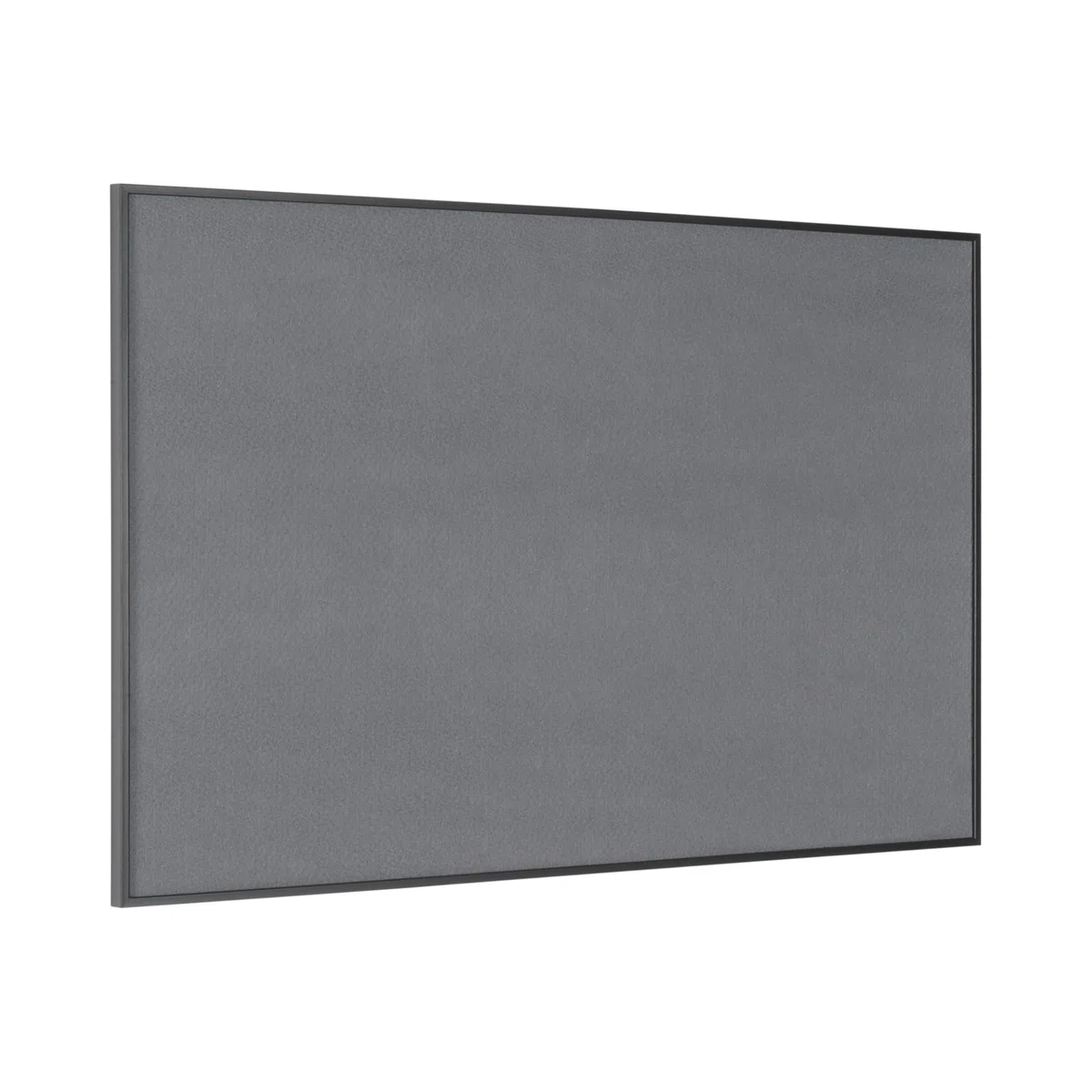 Bi-Office New Basic - Tablero de fieltro gris, marco de color negro, 585 x 385 mm