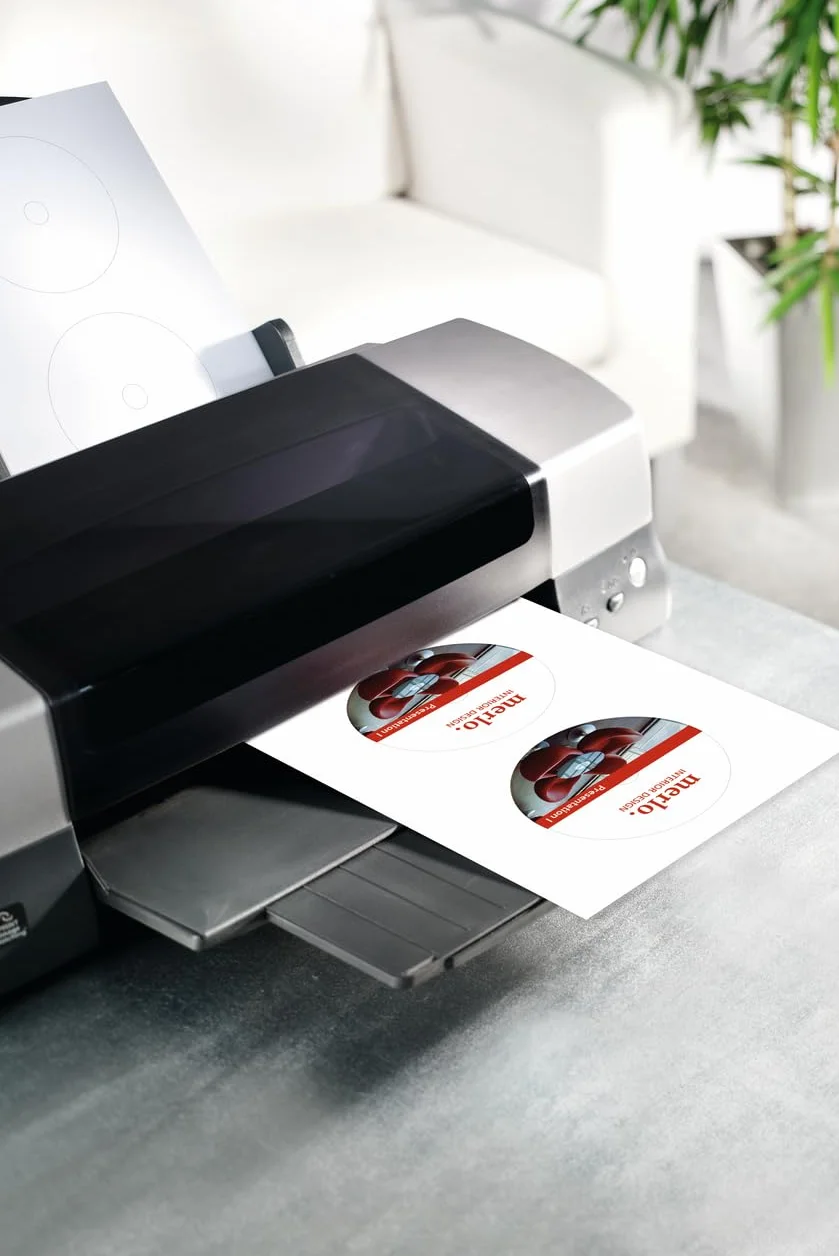 SIGEL LA505 Etiquetas para CD/DVD (Ink/Laser/Copy), Ø 117 mm (A4), 50 Et.=25 hojas