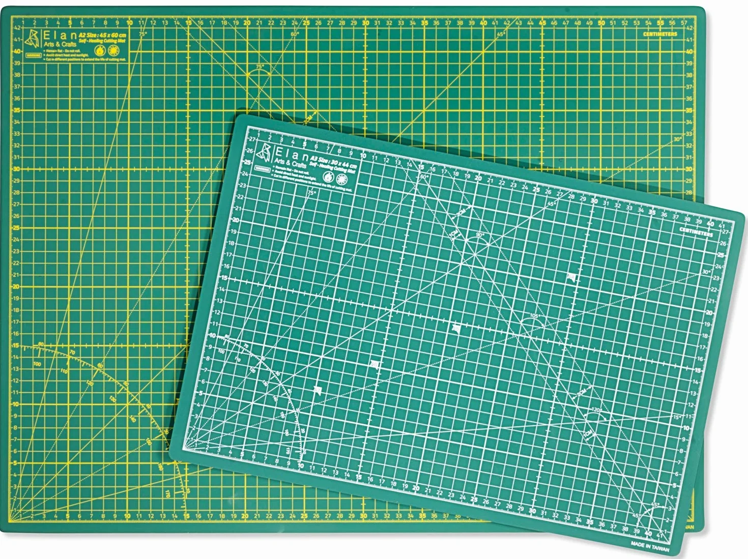 Elan Base de Corte A2 Autocicatrizante Verde, Tabla de Corte 60x45 CM, Tabla Cortar Costura, Base de Corte A2, Protector Mesa Manualidades de 5 Capas
