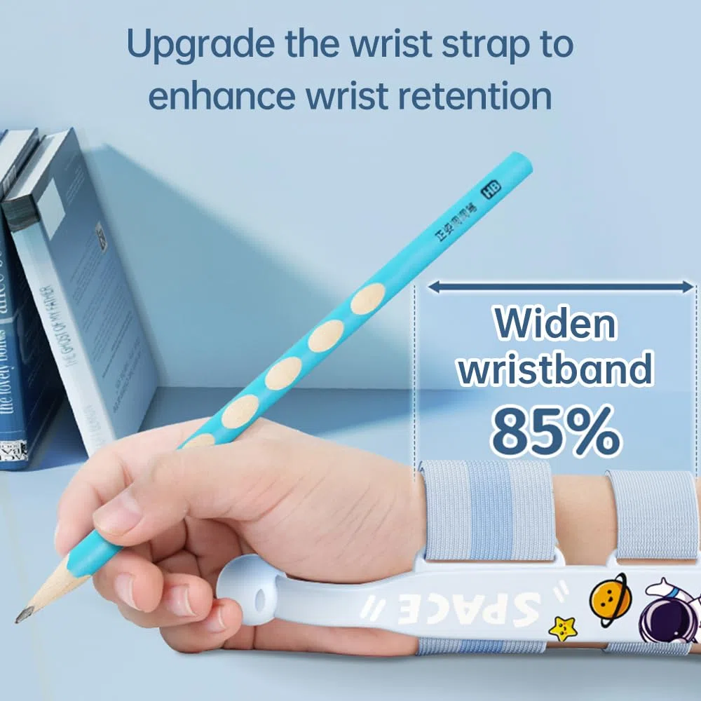HUIOP Agarre del lápiz,Lápiz Corrección de Ayuda para Escritura a Mano Corrector de muñeca para niños Sosteniendo la Pluma Pinza de Postura Proteger Las articulaciones con Pulsera Ajustable para