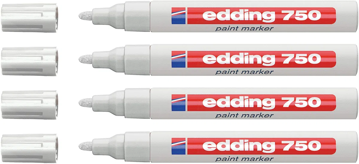 Edding marcador de pintura 750 INDUSTRIA, 2-4mm - blanco, 4er Pack