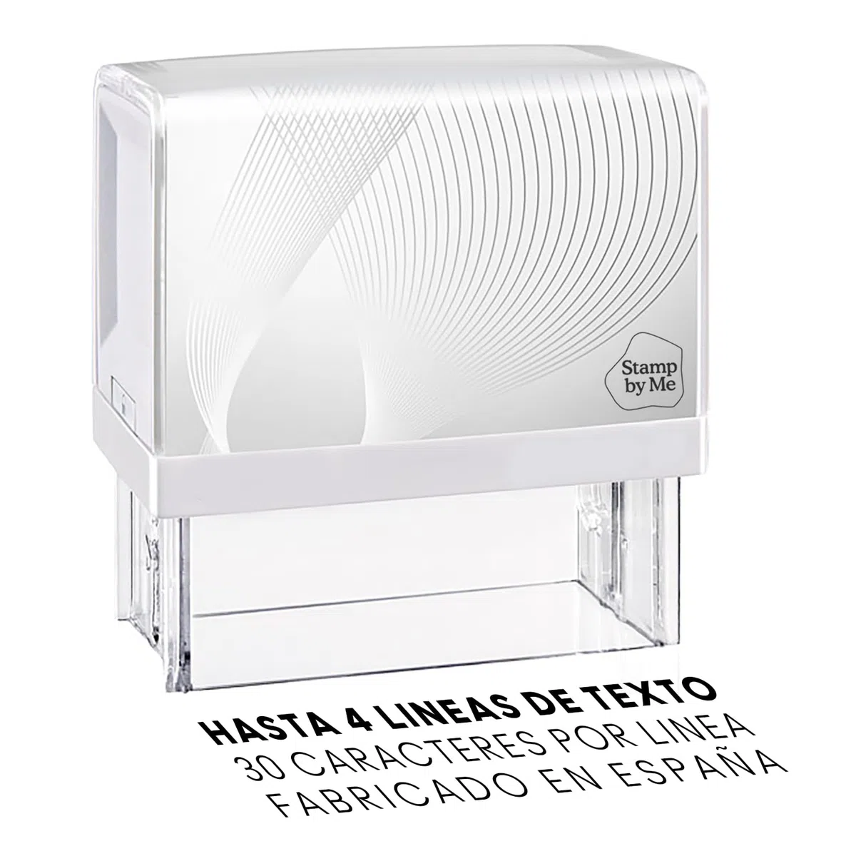 Stamp by Me | Sellos Personalizados | Sello de Caucho Automático para Empresa | Autoentintable | Tinta Negra (47x18mm - 4 líneas)