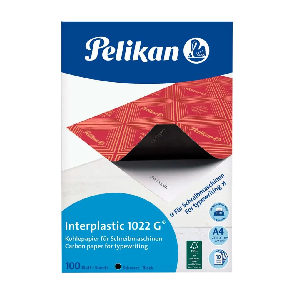 Pelikan, Papel Carbón Negro, Din A4, Revestimiento de Tinta de Cera, Para Calcar y Mecanografía, Caja de 100 Hojas