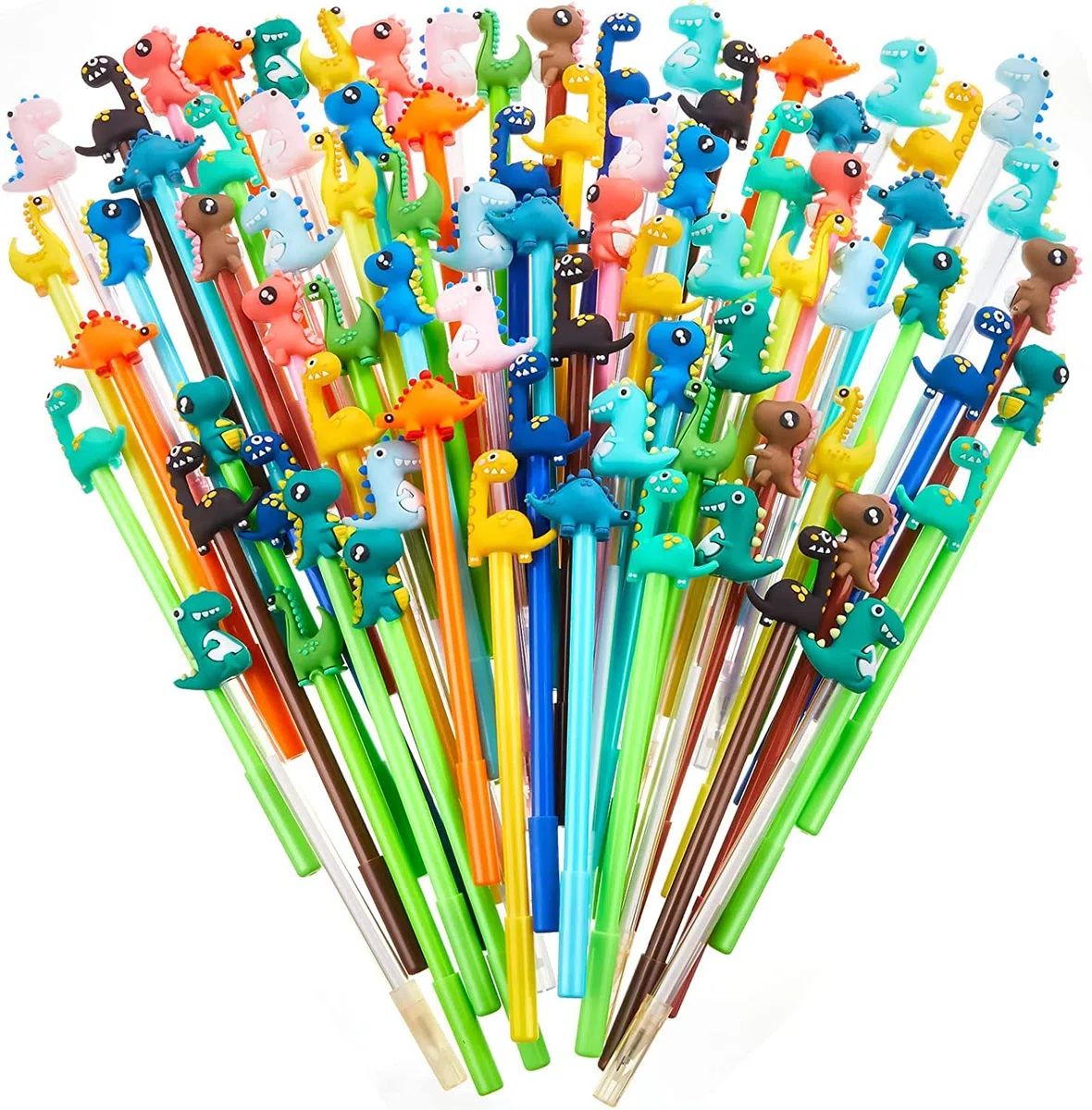 KAHEIGN 80 Piezas Bolígrafos de Tinta de Gel de Dinosaurio, 16 Estilos Lindos Bolígrafos de Tinta de Gel de Dibujos Animados Bolígrafo Fríos de Tintas Negra de 0,5mm Divertidos Bolígrafo de Tintas
