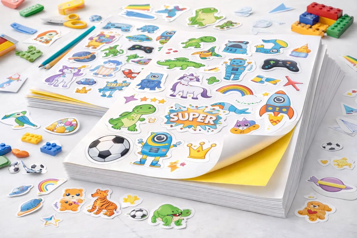 50 x Hojas Adhesivas DIN A3 Blancas para Impresora Láser Color o Blanco y Negro, Imprimir Fotos o Stickers