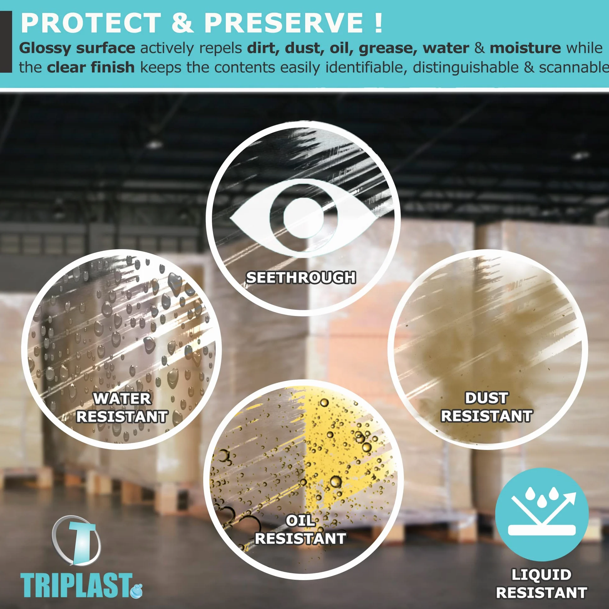 Triplast PS250 - Rollos de plástico transparente para embalaje automático (400 mm x 250 m, 2 unidades)