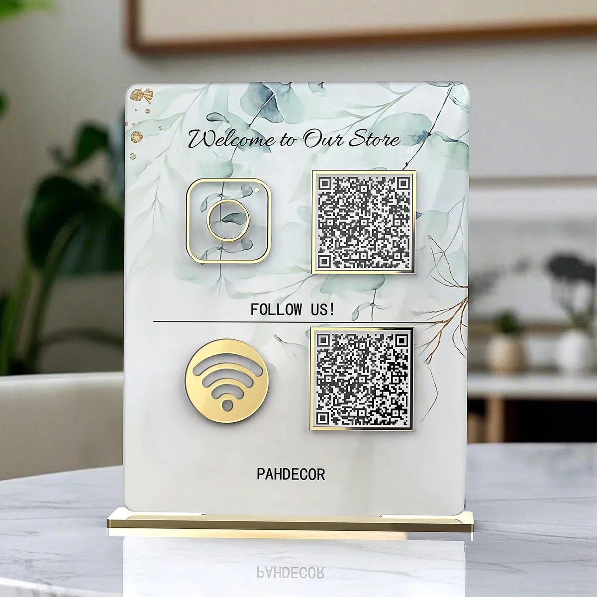 Letrero de acrílico 3D con código QR personalizado Cashapp Venmo Instagram Facebook redes sociales escaneo para pagar, letrero de salón de belleza, peluquería, esteticista