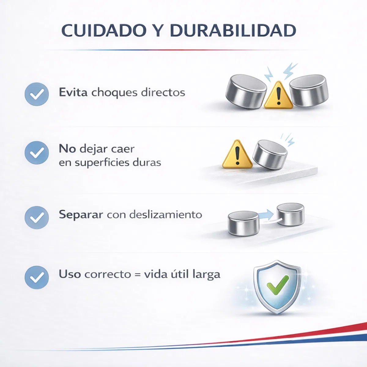 Imanes de Neodimio Autoadhesivos 15x8x1 mm | Paquete de 20 Imanes Fuertes y Duraderos para Pizarras, Manualidades y Organización