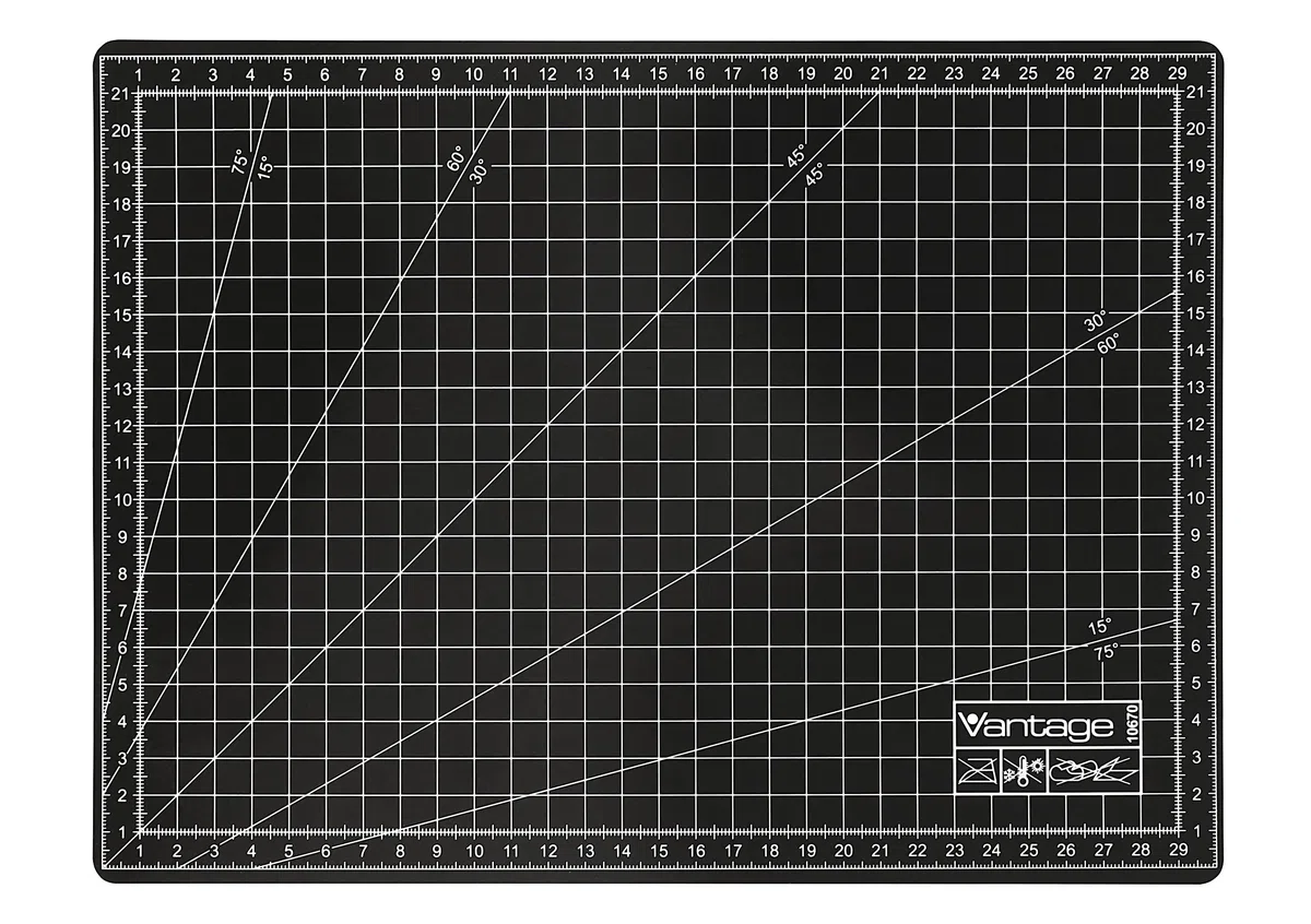 Vantage - Alfombrilla de corte (autorreparable, se puede usar por ambos lados, con cuadrícula) A4