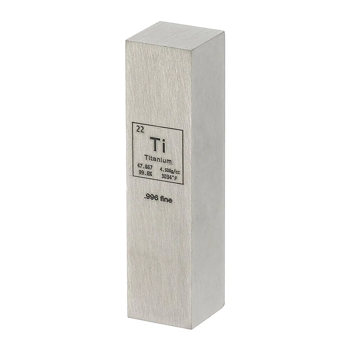 PATIKIL Cubo De Titanio, Barra De Densidad Ti 0.5x0.5x2" Cubo De Metal Único De Alta Densidad Tabla Periódica De Elementos Colecciones Experimento De Laboratorio Clases Científicas