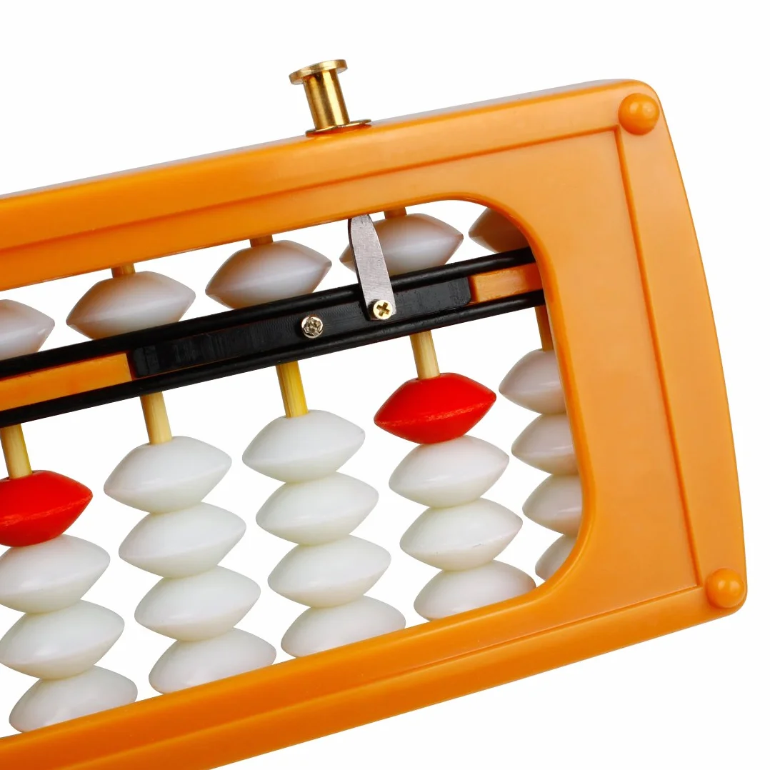 Larcele Perla Aritmética Abacus Recuento Abaque con Botón de Restablecimiento Suministros Escolares para Estudiantes,13 Columnas SP-02 (Amarillo 1)