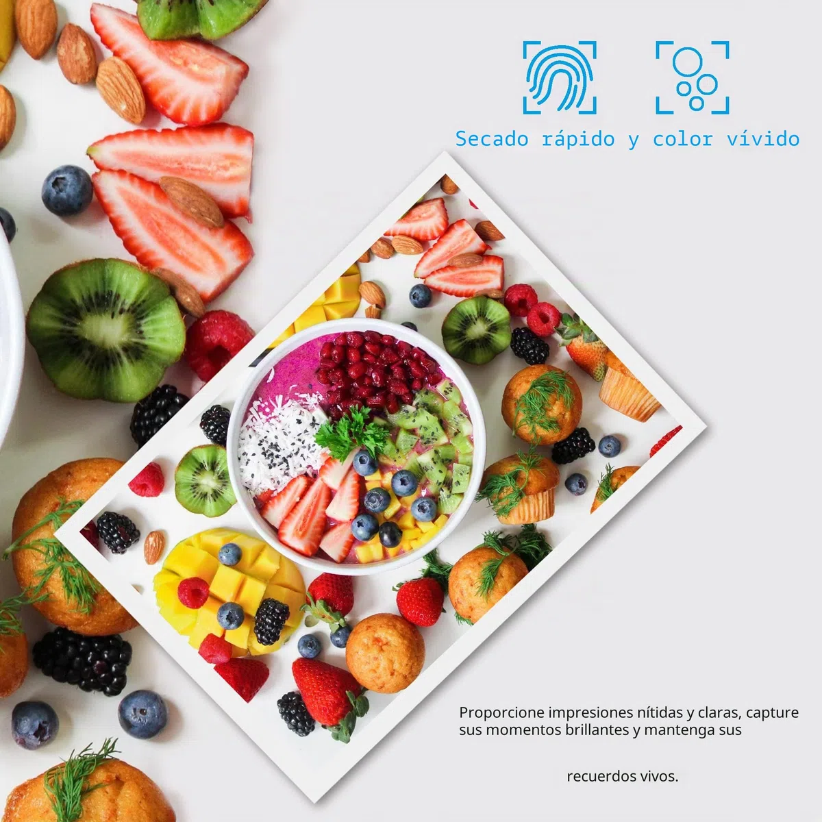 akaca Papel Adhesivo Brillante A4, 60 hojas, 135 g/m², Papel Fotográfico Imprimible para Todas Las Impresoras de Inyección de Tinta 210 x 297 mm