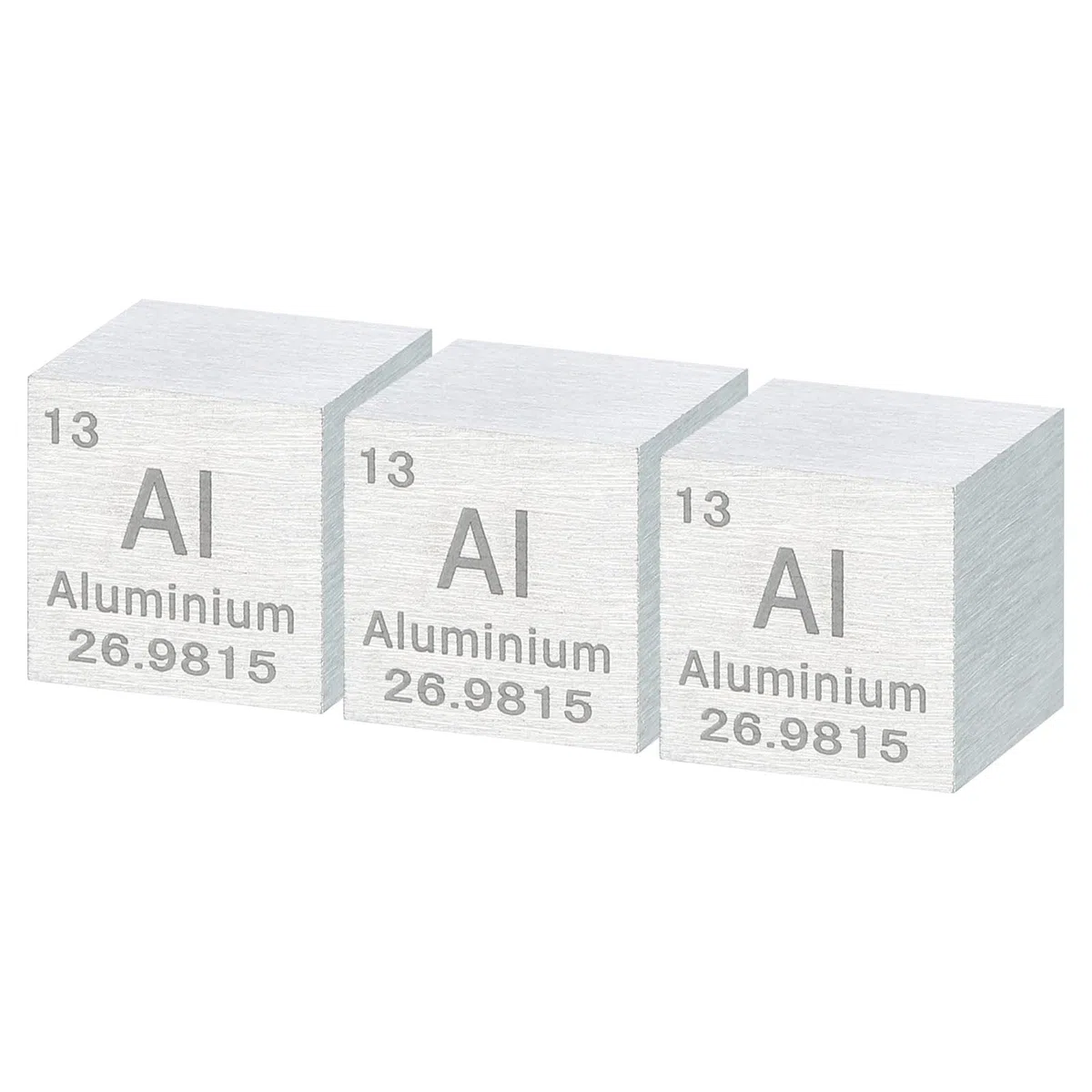 QUARKZMAN 3 Pcs Cubo De Aluminio 0.39 Pulgadas Cubo De Elemento Metálico De Alta Densidad Colección De Elementos Químicos Para Experimentos Educativos De Ciencia Aplicación Plateado