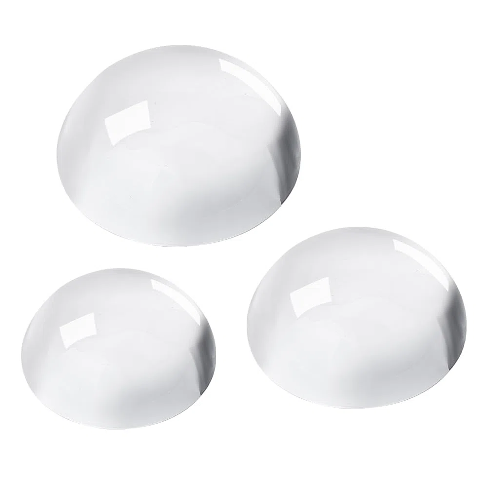 PH PandaHall 3 pisapapeles de cristal con forma de cúpula de cristal, lupa redonda, accesorios de escritorio de oficina, accesorios divertidos de recuerdo de oficina, regalo de mesa, para leer en el