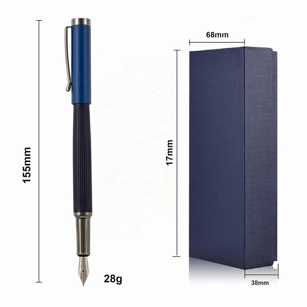 Pluma Estilográfica Personalizada - Set de Regalo con Estuche para Plumas - 2 Recargas Negras - Grabe Cualquier Mensaje en las Plumas - Regalo para el Día del Padre Graduación Regalos de Boda