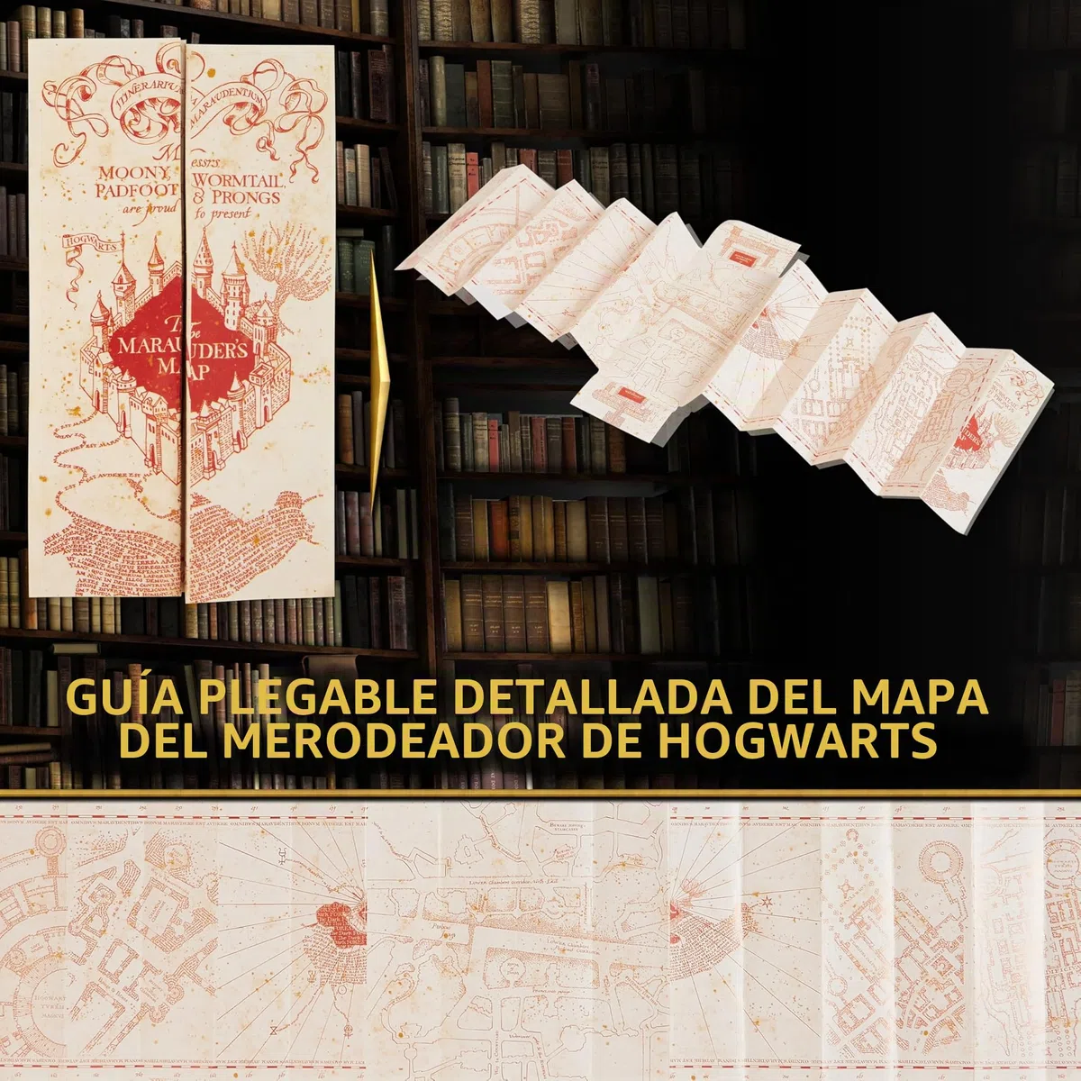HARRY POTTER Bolígrafos Varitas Papelería con Mapa De Merodeador Hogwarts Sellos Kit y Juego de Tinta