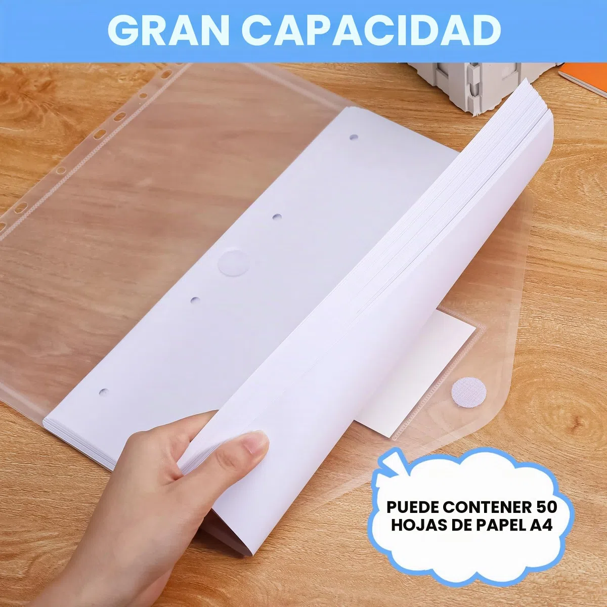 JIANTA Paquete de 24 carteras A4 transparentes, carpetas para documentos, carteras de plástico con cierre de velcro y bolsillo para etiquetas