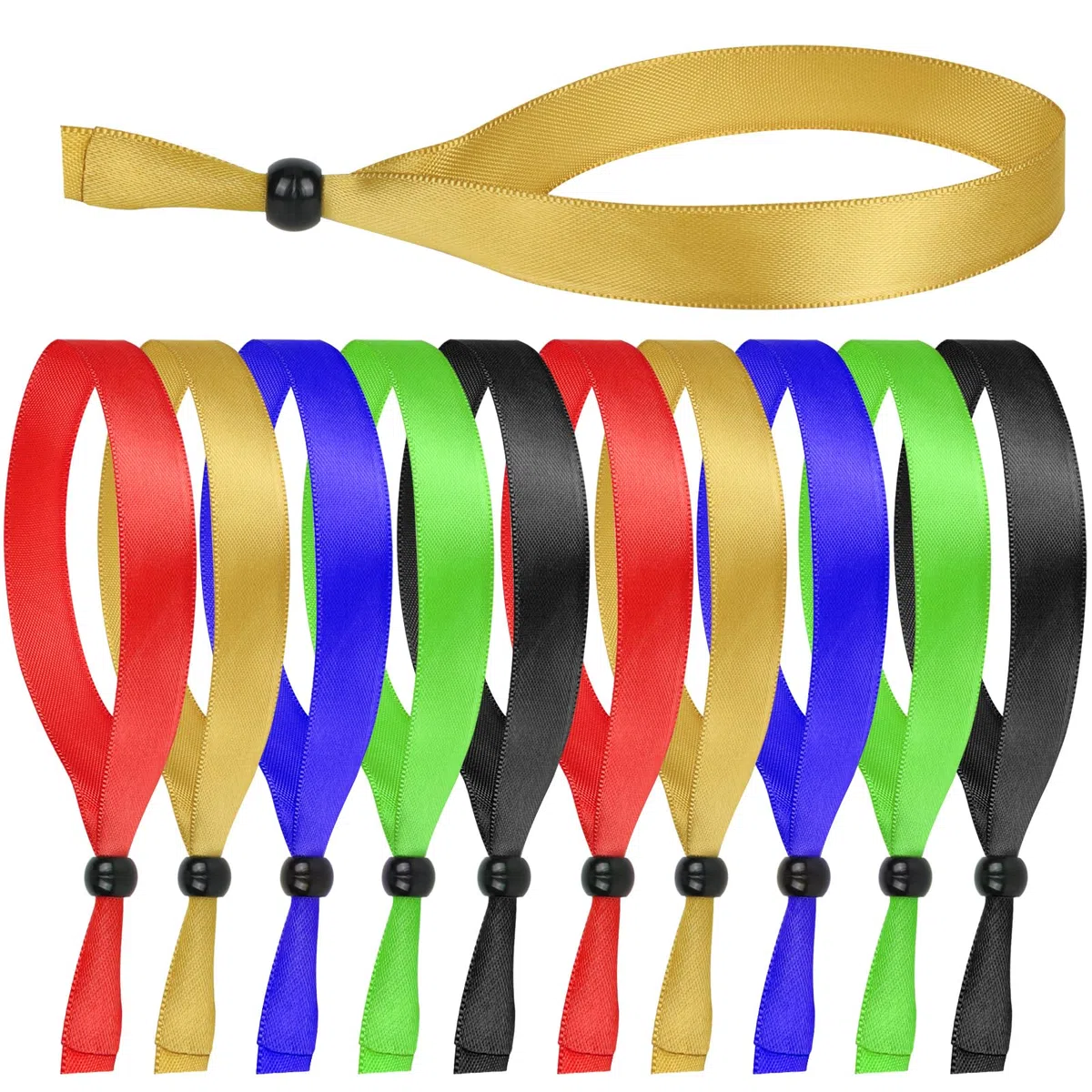 Pulseras de Tela para Eventos Multicolor, 100 Pulsera de Tela Reutilizable y Ajustable para Eventos, Pulseras de Colores para Festivales, Conciertos y Fiestas Clubes
