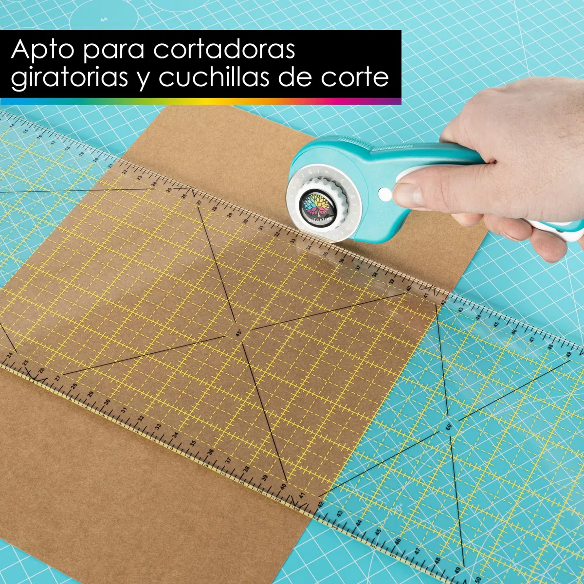 OfficeTree Regle Patchwork Costura 60 cm x 15 cm – Regla de costura de 60 cm – Regla Patchwork – Regla de corte japonés