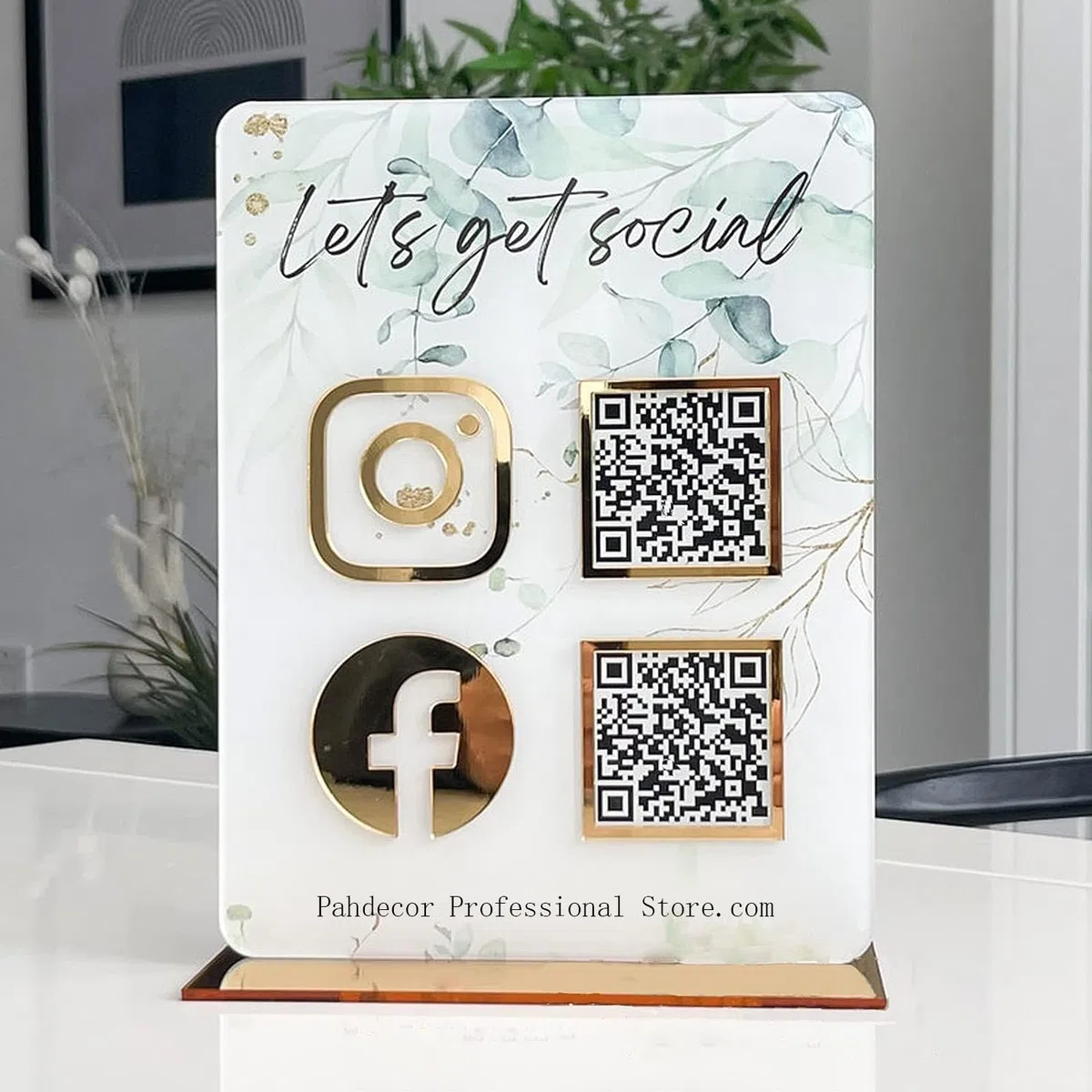 Letrero de acrílico 3D con código QR personalizado Cashapp Venmo Instagram Facebook redes sociales escaneo para pagar, letrero de salón de belleza, peluquería, esteticista