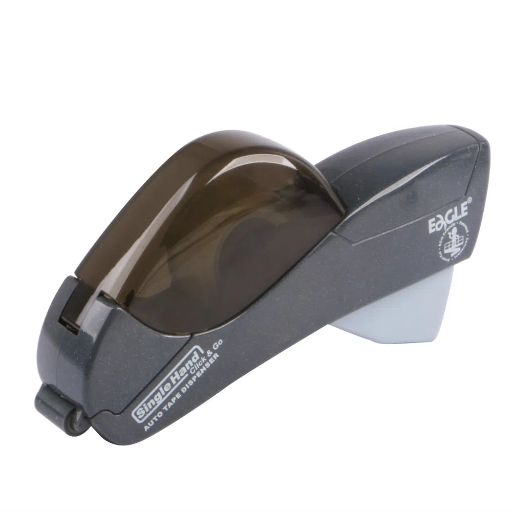 Eagle Dispensador automático de cinta y pistola de cinta. 12 mm y 19 mm. Ideal para pegar regalos, paquetes, álbumes de recortes y sobres (gris)