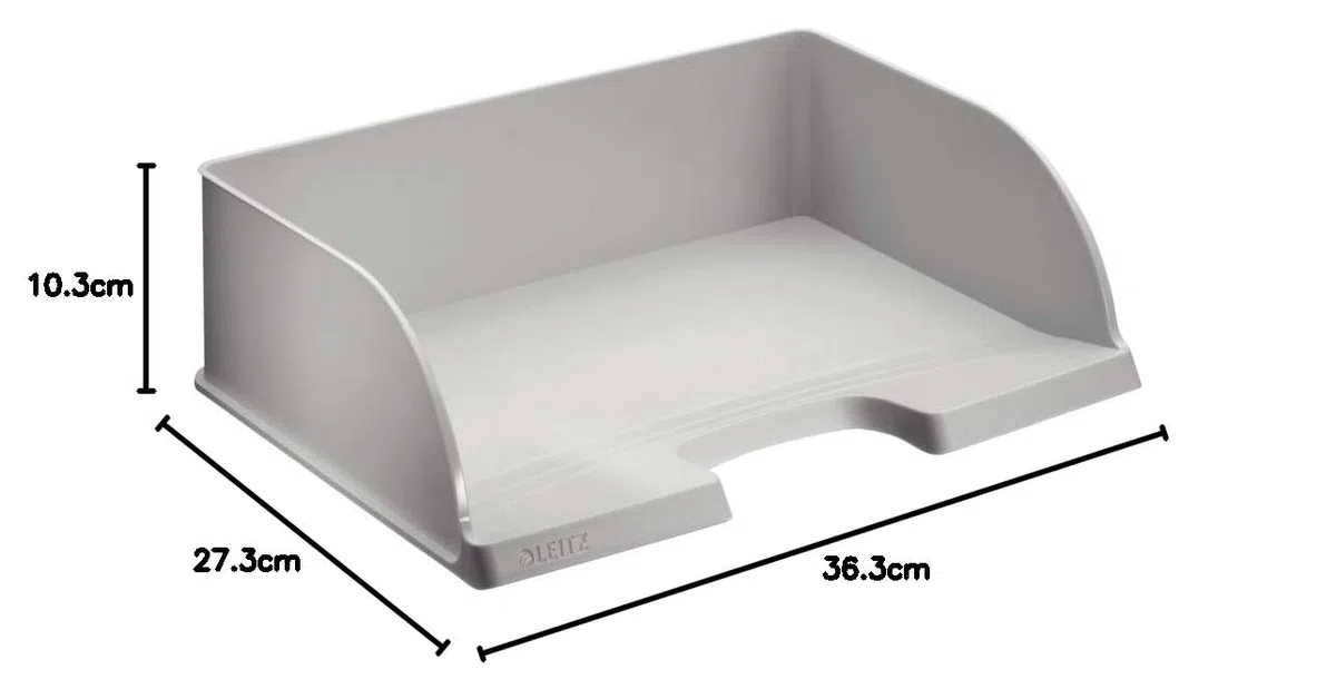 LEITZ 52190085 - Bandeja Plus JUMBO de acceso apaisado color gris