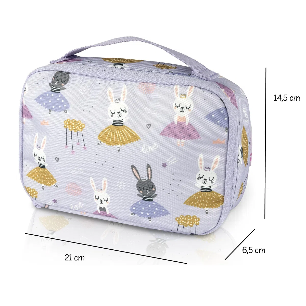 bolsa térmica infantil, bolsa de almuerzo, mini bolsa isotérmica para cosméticos, medicamentos, tentempiés - sostenible (Bailarina-Lila, 21,5 x 14,5 x 6,5 cm)