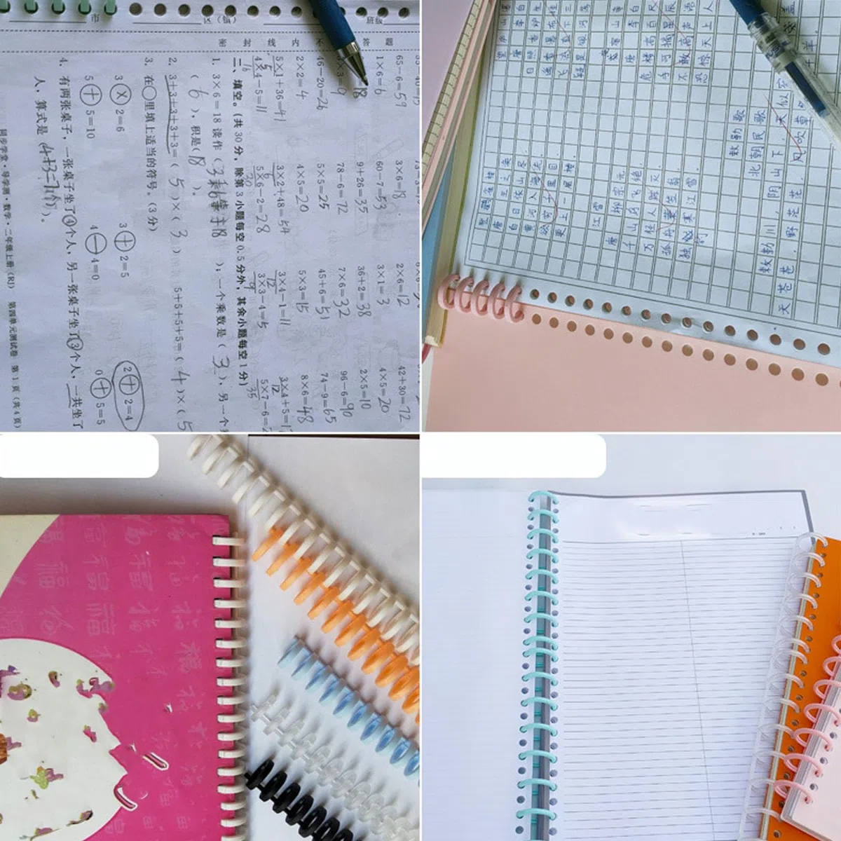 BORDSTRACT 14 Uds. de encuadernación con peine de 14 colores, capacidad de 150 hojas, calendario de cuaderno con peine de encuadernación de plástico PP de 19mm x 30 anillos