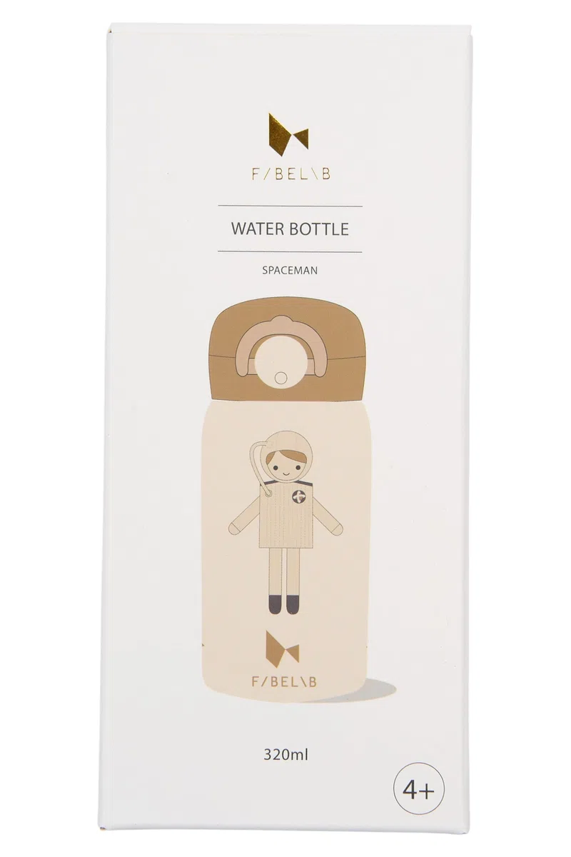 Fabelab Botella Niños 320 ml | Motivo Astronauta | Acero Inox Sin BPA | Escuela Sin Fugas | Botella de Agua