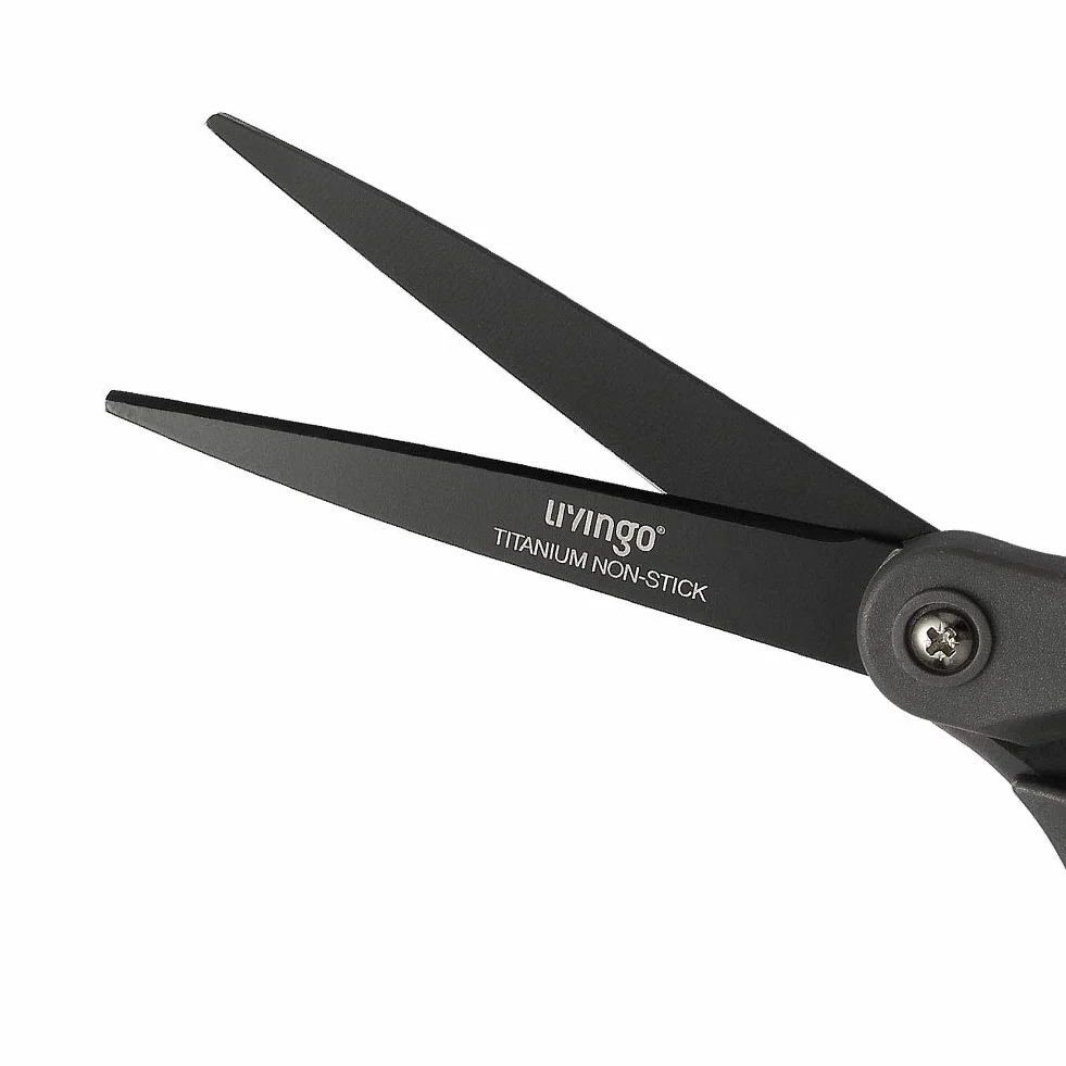 LIVINGO Paquete de 2 tijeras antiadherentes de titanio de 8 pulgadas, agarre cómodo profesional, multiusos, tijeras rectas para manualidades, cinta, papel, cartón