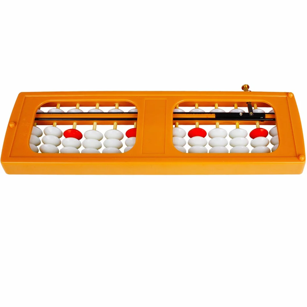 Larcele Perla Aritmética Abacus Recuento Abaque con Botón de Restablecimiento Suministros Escolares para Estudiantes,13 Columnas SP-02 (Amarillo 1)