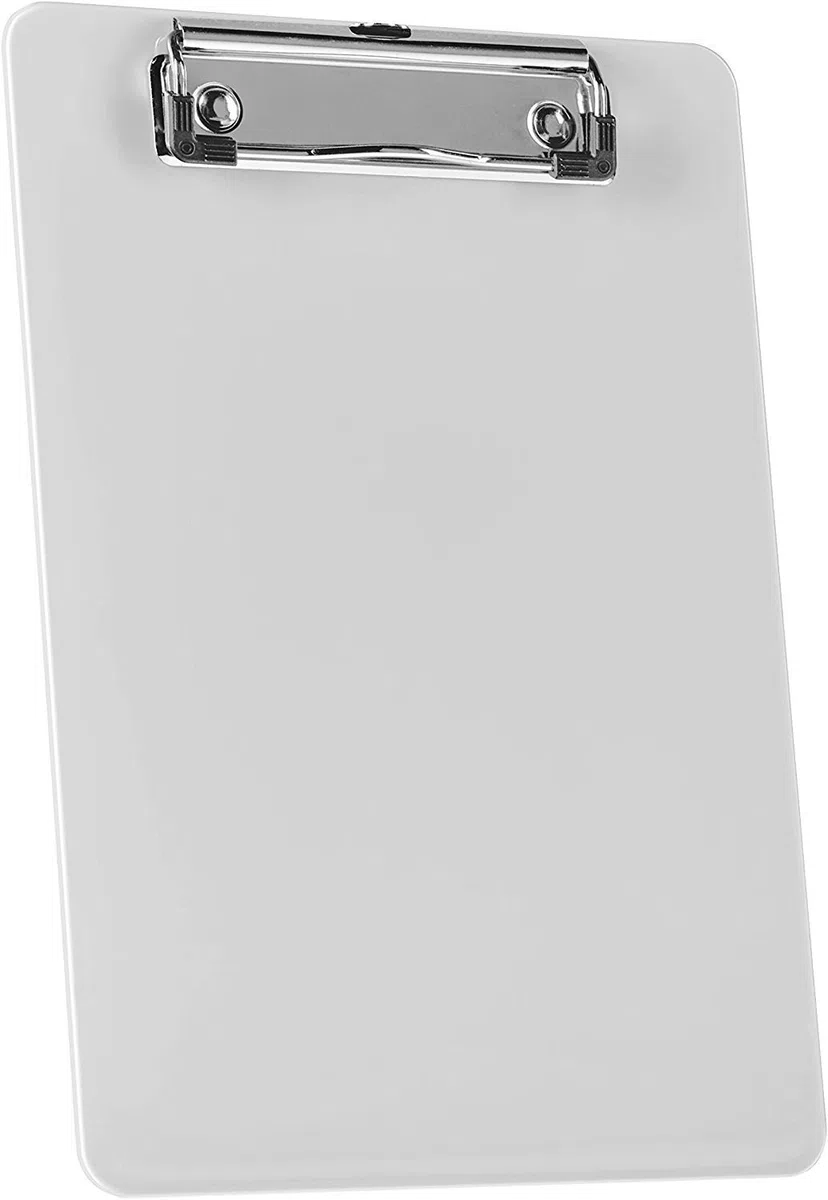 Acrimet Portapapeles de Plástico Rígido con Clip de Perfil Bajo, Tamaño A5 (23,5cm x 16cm) (Color Cristal Transparente) (Paquete de 6)
