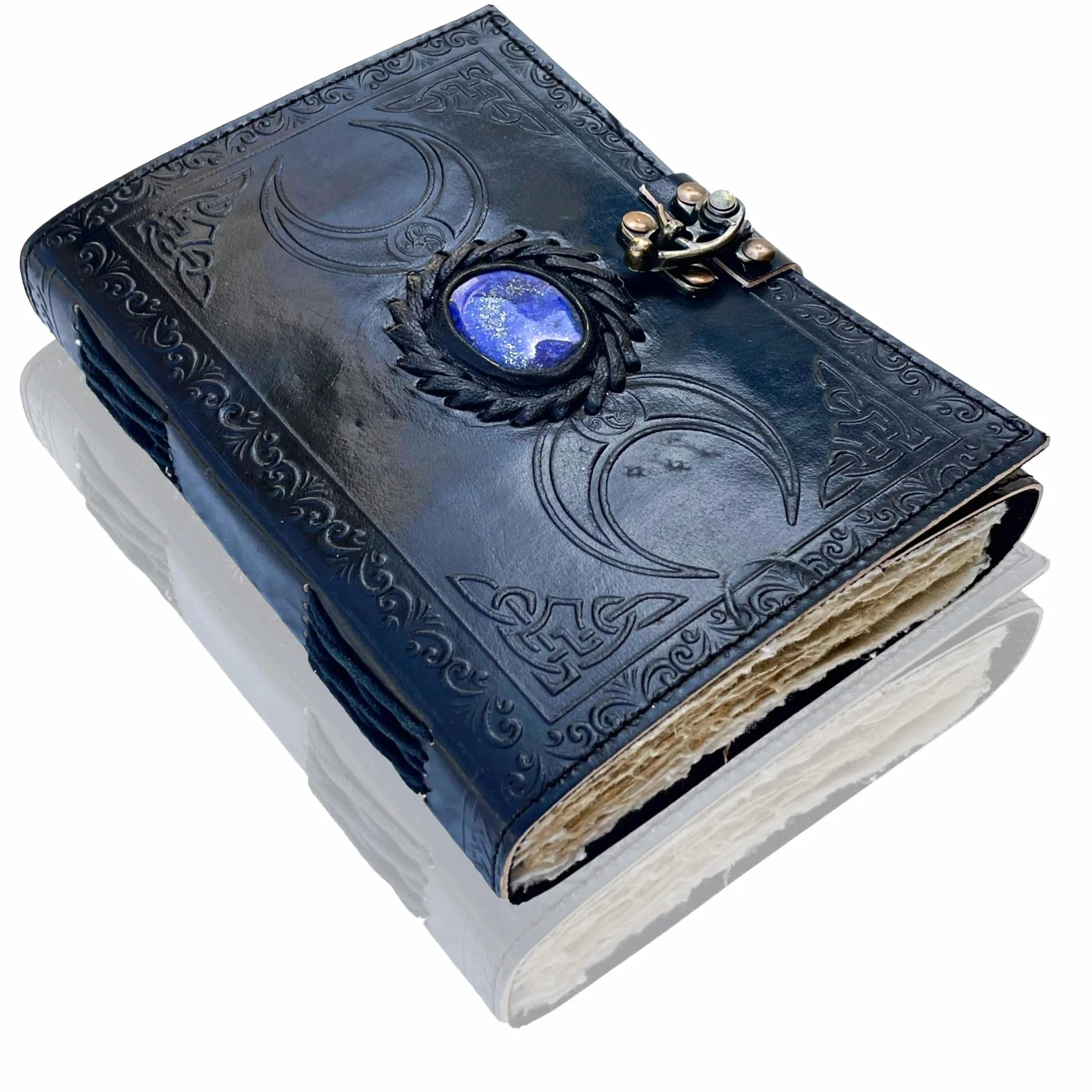 URBAN LEATHER Diario Lunar Vintage Encuadernado En Cuero, Libro De Hechizos De Brujas Grimorio De Las Sombras, Cuaderno De Escritura, Regalo Para Hombres Y Mujeres, Páginas Antiguas Sin Forrar