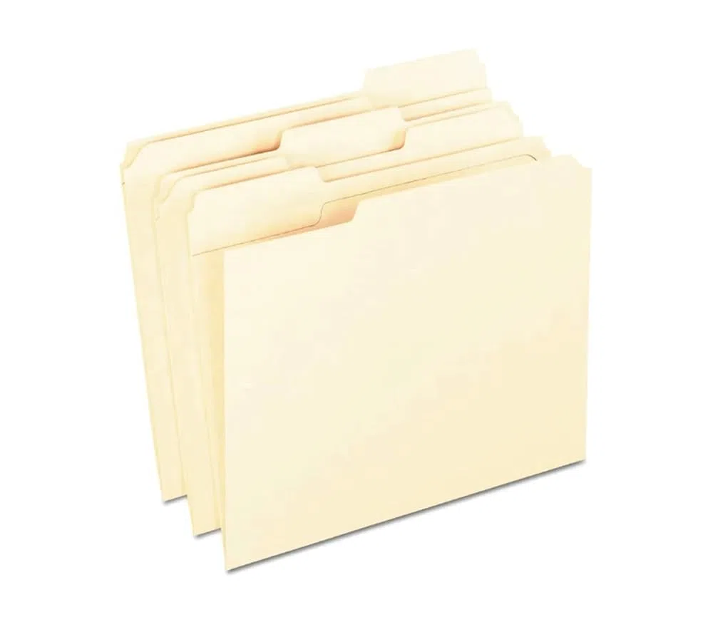 Carpeta de archivos Manila tamaño carta, corte 1/3, 12 unidades