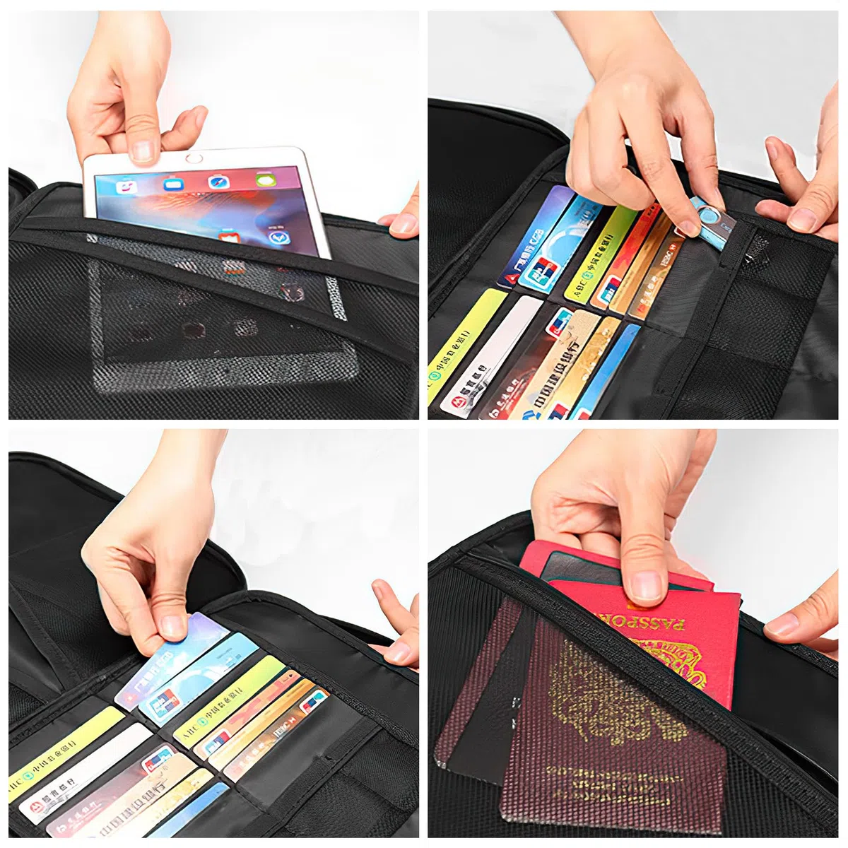 Bolsa de Documentos Ignífuga e Impermeable, Caja de Documentos Ignífuga con Cerradura y Doble Cremallera, Bolsa para Documentos de Gran Capacidad para Pasaportes y Documentos legales(36 * 27 * 10cm)