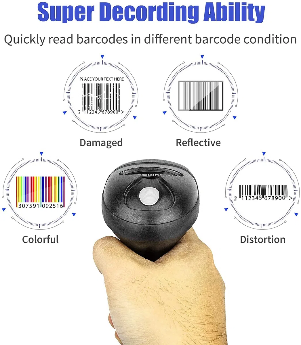 NetumScan Escáner de código de Barras USB 1D, Lector de código de Barras CCD de Mano con Cable, Lector de código de Barras UPC de escaneo de Pantalla de Soporte