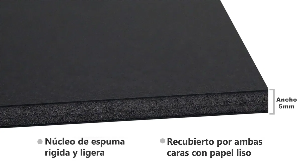 CHELY INTERMARKET Cartón Pluma A4 5 MM Negro Pack 10 Unidades Panel Ligero Para Maquetas Manualidades Rotulación Diseño Escolar Cartelería Exposiciones Proyectos Creativos Presentaciones