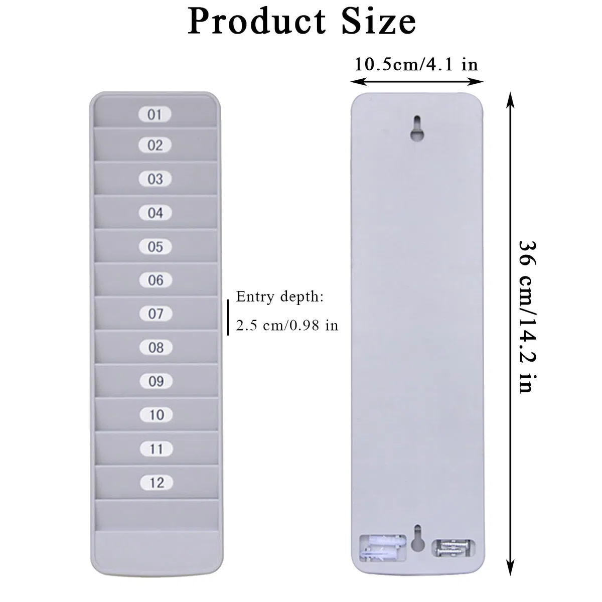 Portatarjetas de pared, portatarjetas de pared, soporte para tarjetas de crédito, soporte de pared para empleados tarjetas, 12 ranuras para tarjetas, extraíble para oficina y familia
